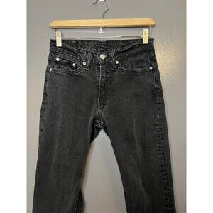 Levis 514 Jeans Mens 28x30 Black Straight Leg Stretch Denim Dark Wash Classic
